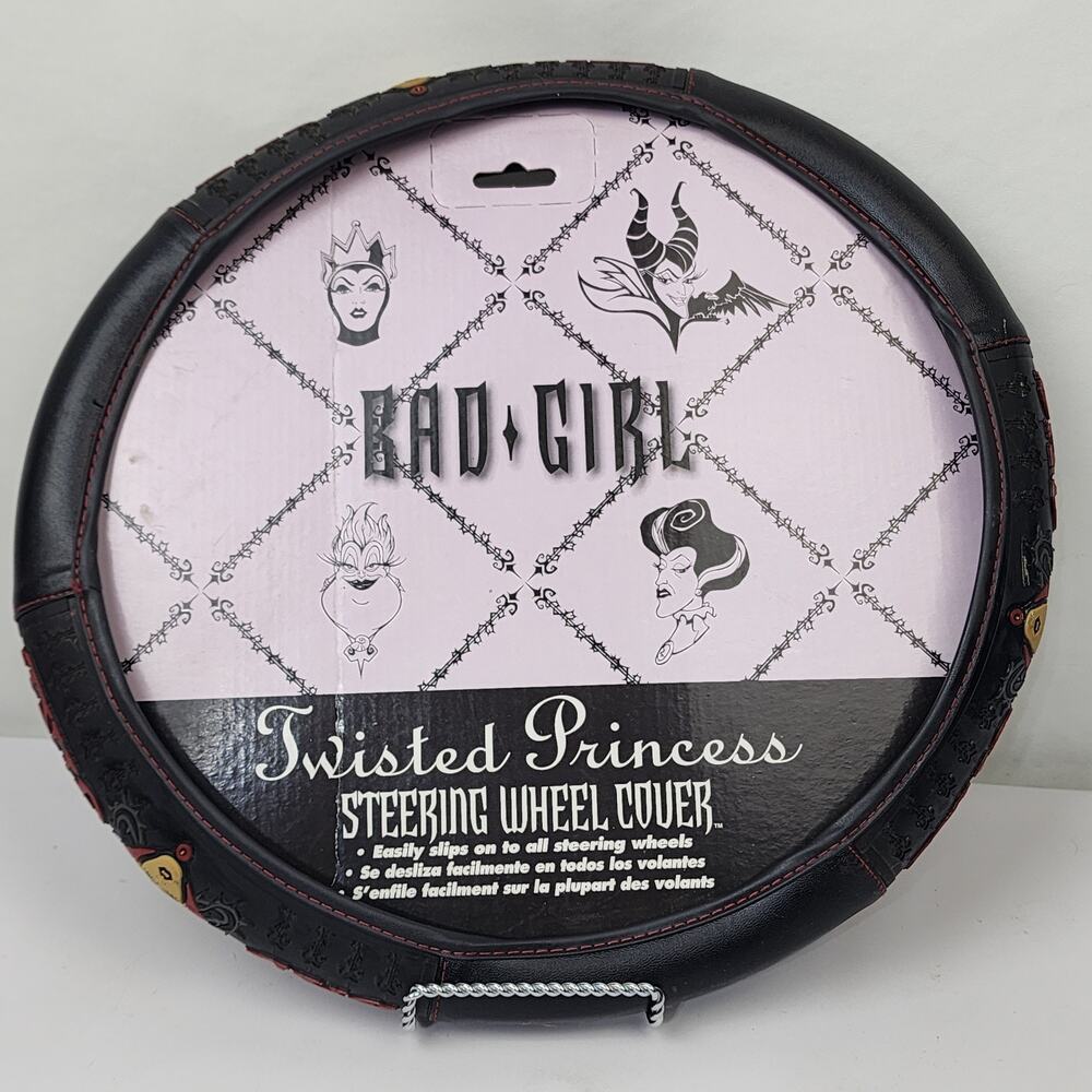 Twisted Princess Bad Girl Black Slip on Steering Wheel Cover 14.5 to 15.5"